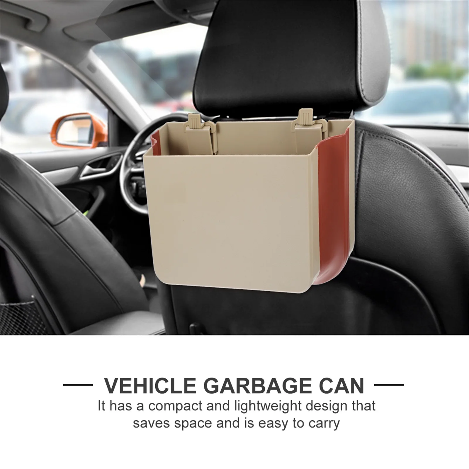 

Car Trash Can Hanging Vehicle-Mounted Foldable Bin High-Quality Durable Leakproof Garbage Can for Automobile Interior