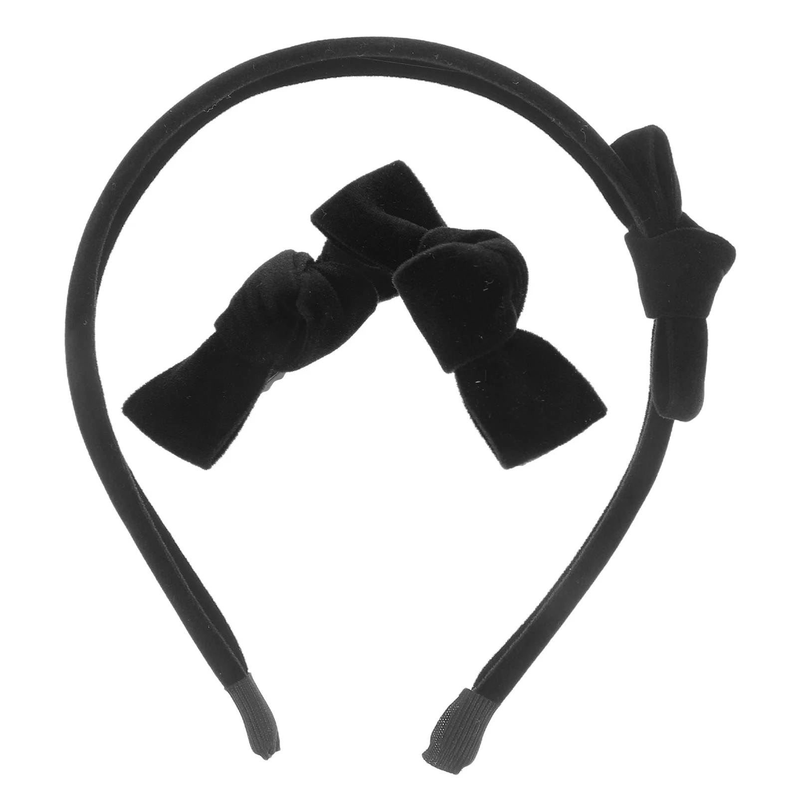 

1Set Bowknot Hairband Black Soft Hair Hoop Party Cheerleading Cute Cosplay Head Accessories Women Girls Hair Bow Velvet