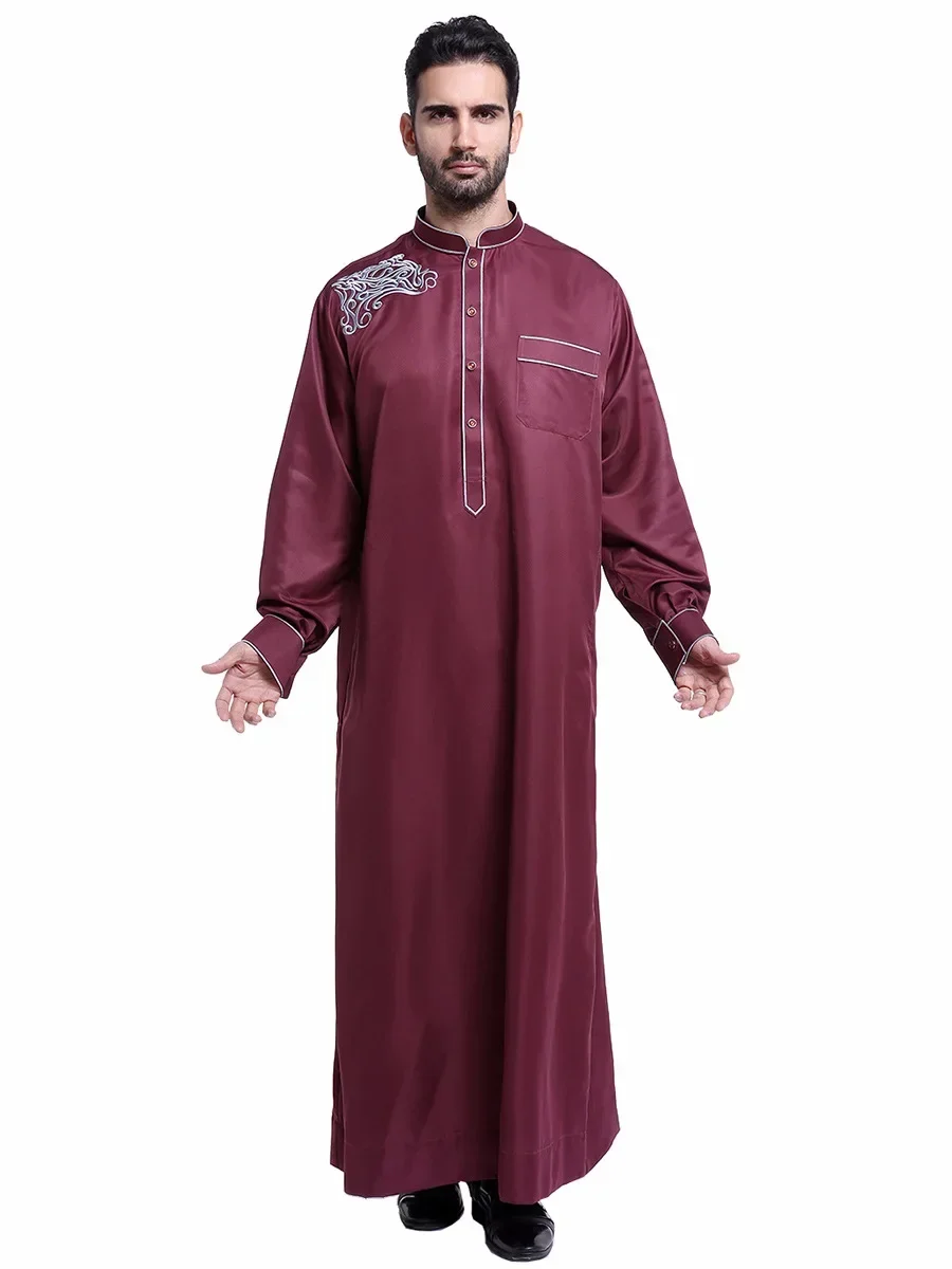 2025 moda árabe bata larga Ropa de hombre Ropa Homb Eid Mubarak vestidos musulmanes Ramadán Hijab Abaya hombres Dubai Turquía Islam