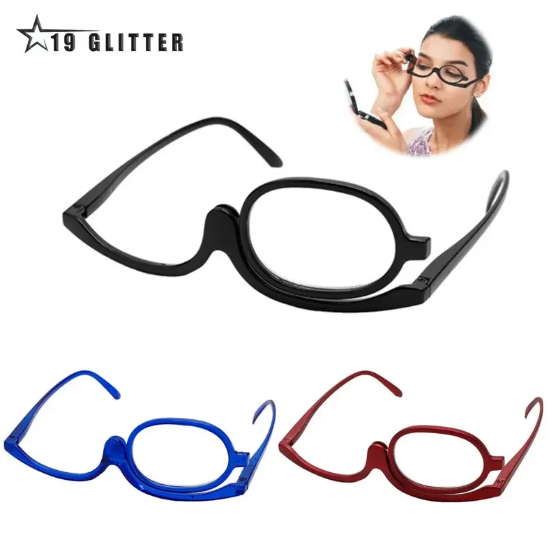 Women Magnifying Glasses Makeup Reading Glass Folding Eye Make Up Reading Glass PC Frame +1.0~+4.0 Resin Lens