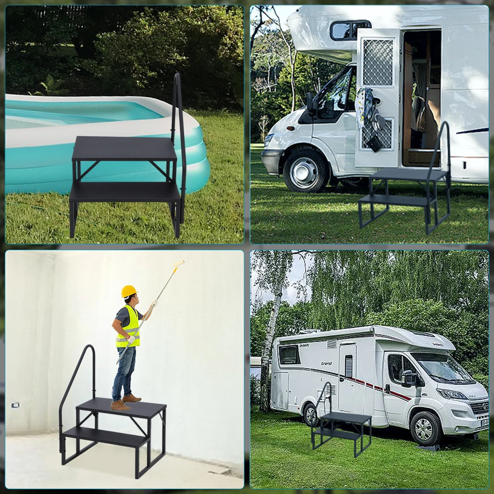 Rv 2 Stufen mit Handlauf, Whirlpool Stufen Metall, tragbare Treppen stufen für rv, Mobil heim treppen, Boden pool für den Innen-und Außenbereich