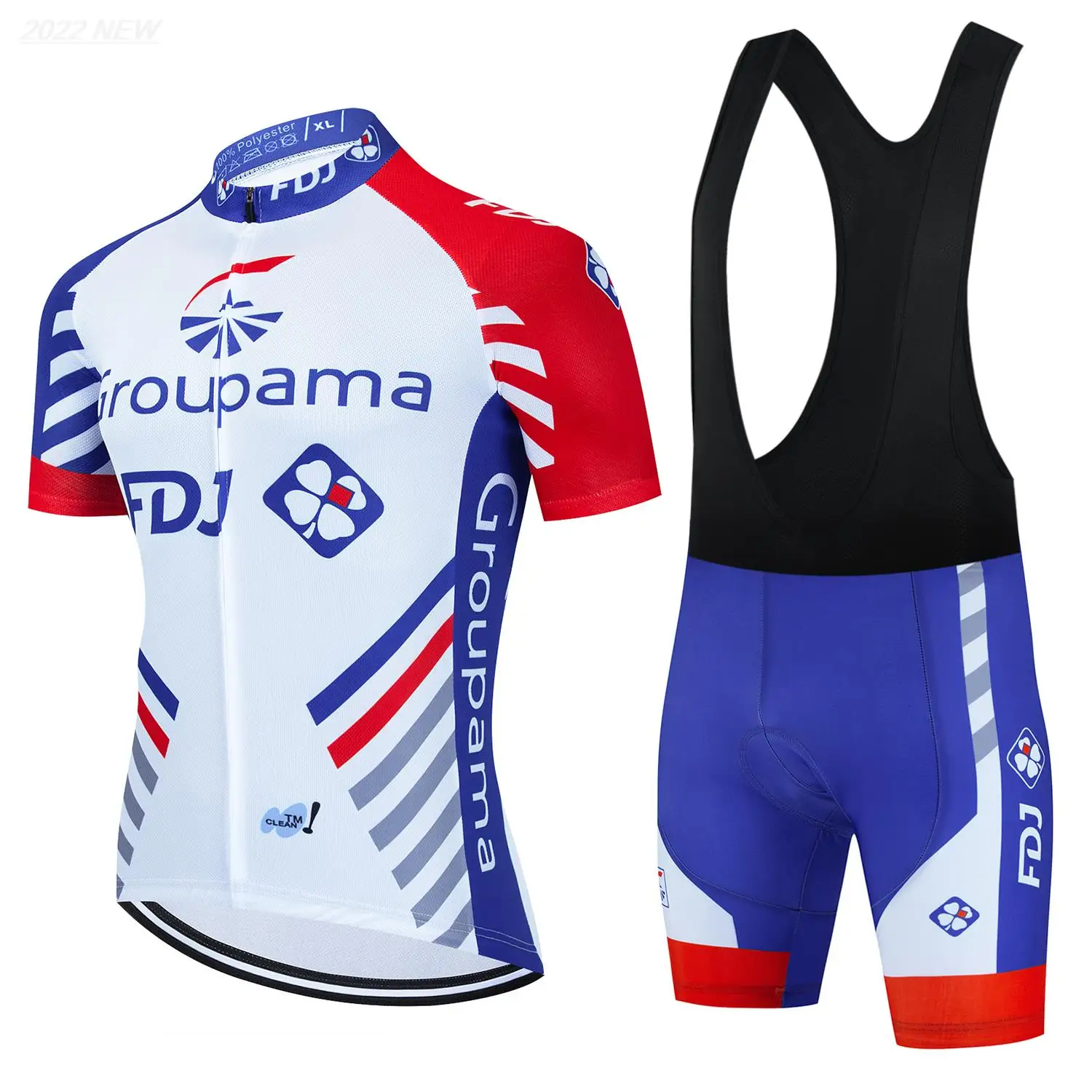 Cycling Jersey Set 2023 FDJ Cycling Bicycle Suit Bicycle Short Sleeve Cycling Clothing Bike Maillot Cycling Jersey Bib Shorts