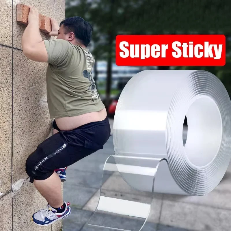 5m Double-Contact Nano Tape with Powerful Super-Strong Double-Sided Adhesive, Used for Waterproofing and Cleanable Tools in Kitchens and Bathrooms