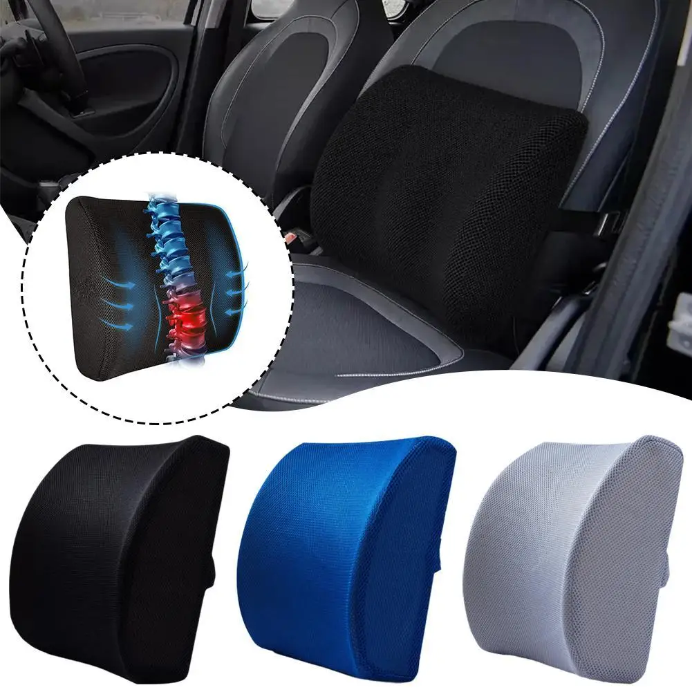 1Pc Soft Memory Foam Car Seat Winter Pillows Lumbar Support Back Massager Waist Cushion For Chairs Home Office Relieve Pain