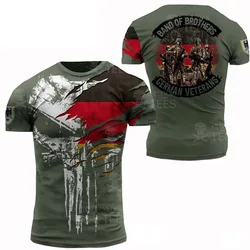 Germany Jungle T Shirt Men Soldier Combat Tops Tee Shirts 3D German Flag Emblem Forest Camouflage Printing T-Shirt Short Sleeve