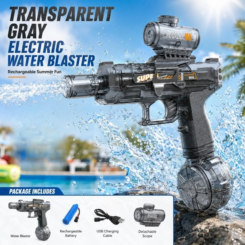 Home Leisure Water Fun Electric Light Mist Water Play Toy Continuous Strong Water Flow for Family Weekend Relax