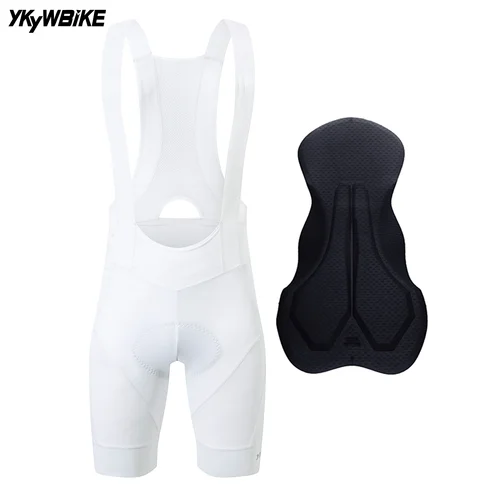 Imagen 2 del producto YKYWBIKE-pantalones cortos con pechera para ciclismo para hombre, 6 horas, almohadilla belga, transpirables, medias para bicicleta de montaña y carretera, pantalones cortos de verano para bicicleta de carrera, MTB Pro