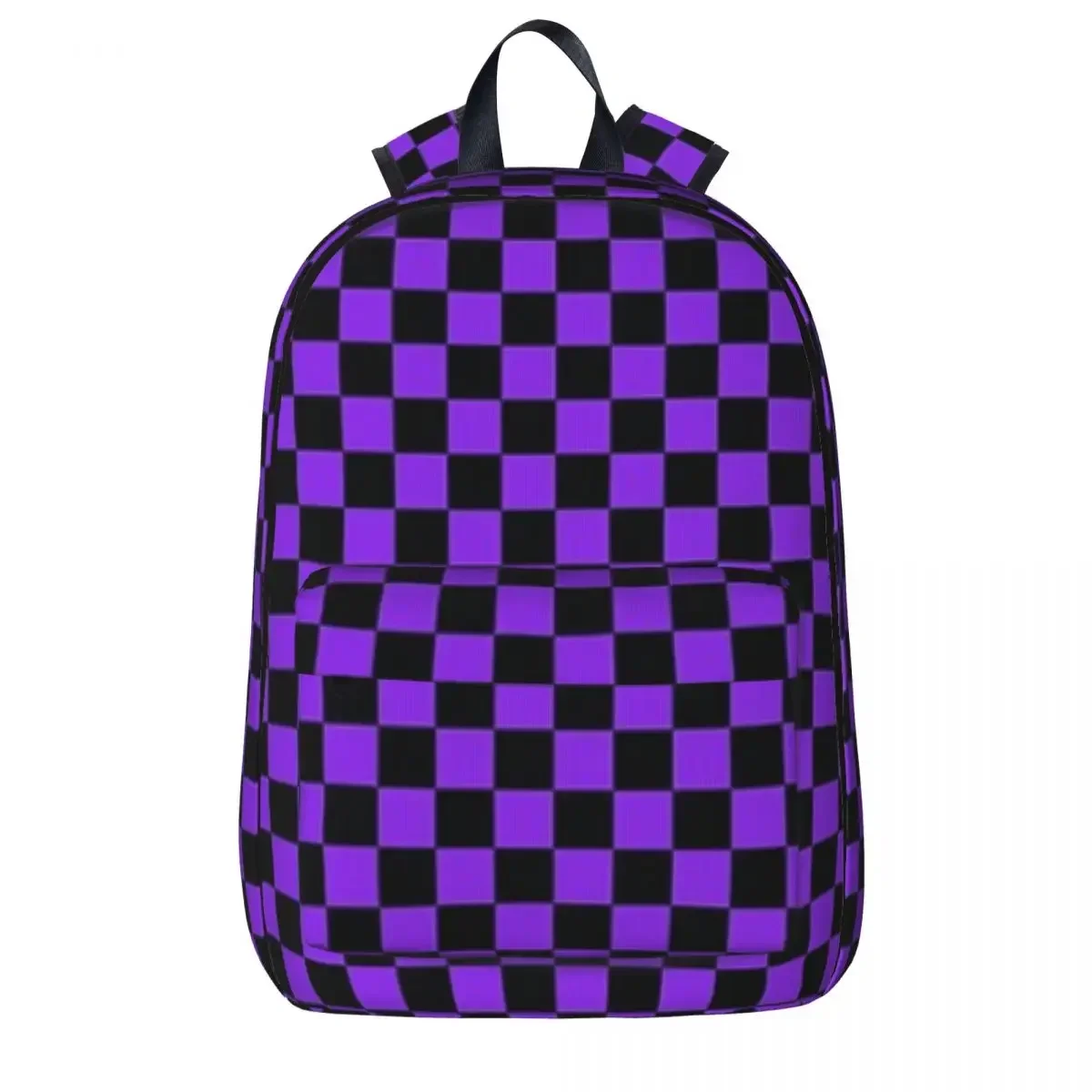 

Proton Purple And Black Checker Board Backpack Casual Student School Bag Laptop Rucksack Travel Rucksack Large Capacity Bookbag