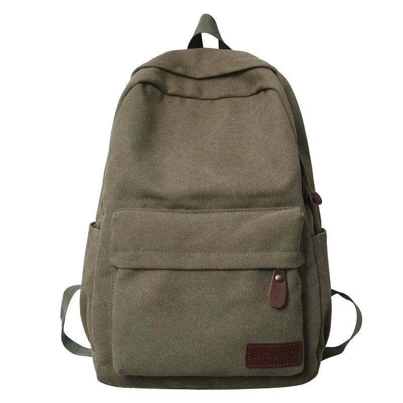 Men Canvas Backpack Male Laptop College Student School Bags for Teenager Vintage Casual Rucksack Travel Daypack