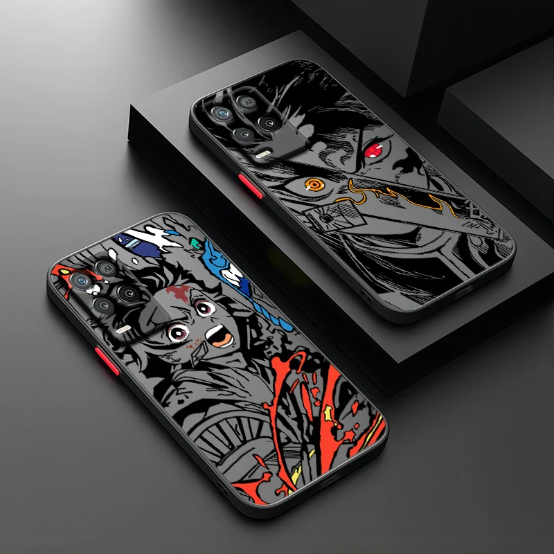 Demon Slayer Kimetsu No Yaiba For Realme Q3T Q3S Q5 GT Neo 3T 2 Narzo 50i 50A 20A 10A X50 X3 Pro Frosted Translucent Phone Case