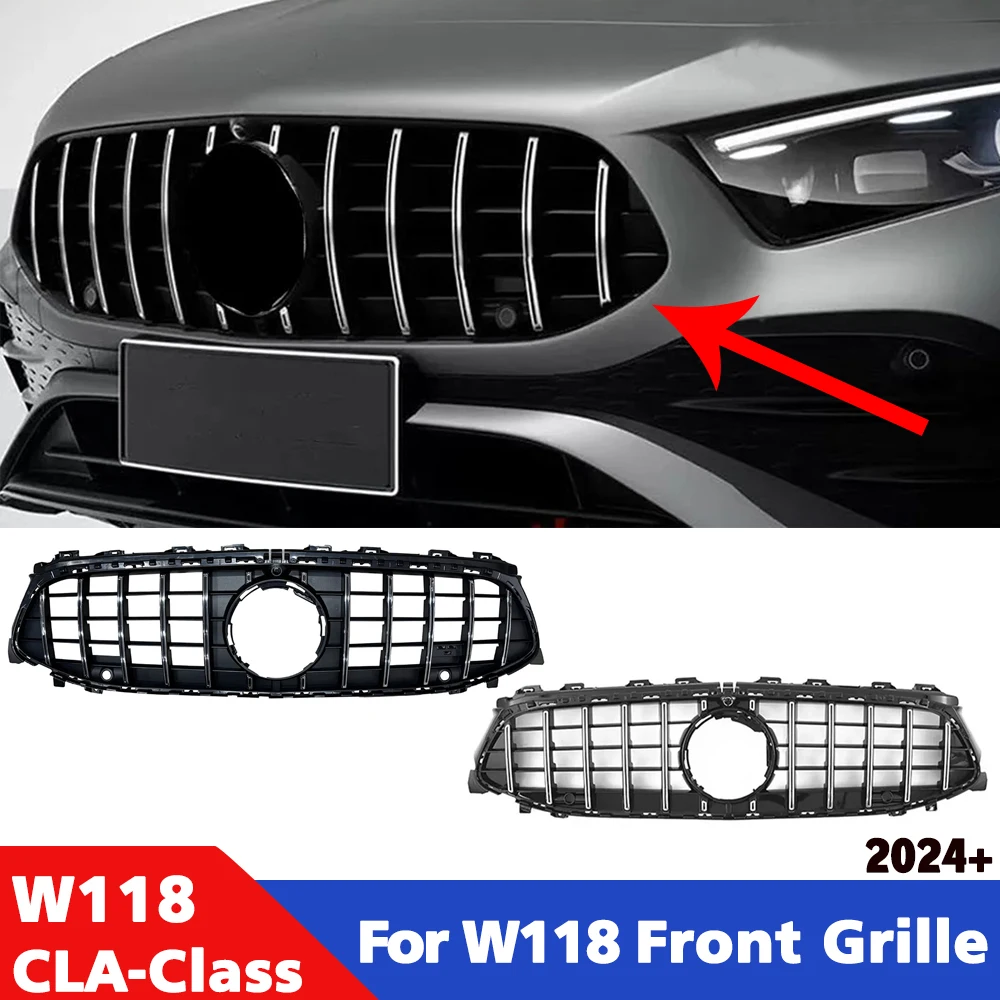 

GT Racing Style Front Grille Bumper Cover for Mercedes CLA 200 220 260 C118 2024 2025,Aggressive Styling Upgrade Accessories