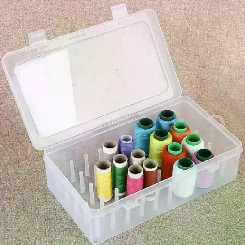 Sewing Thread Storage Container 42 Roll Transparent PP Plastic for Embroidery DIY Sewing Home Craft