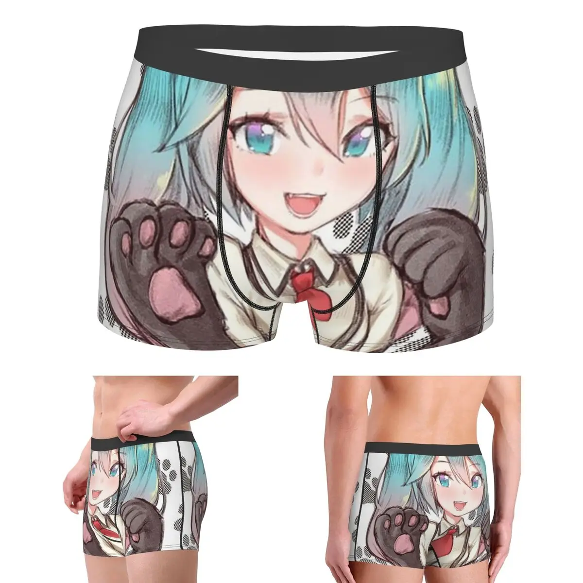

Трусы-боксеры, шорты Hatsune Miku Nekko Kawaii, мужские дышащие трусы для Homme, мужские подарки бойфренду