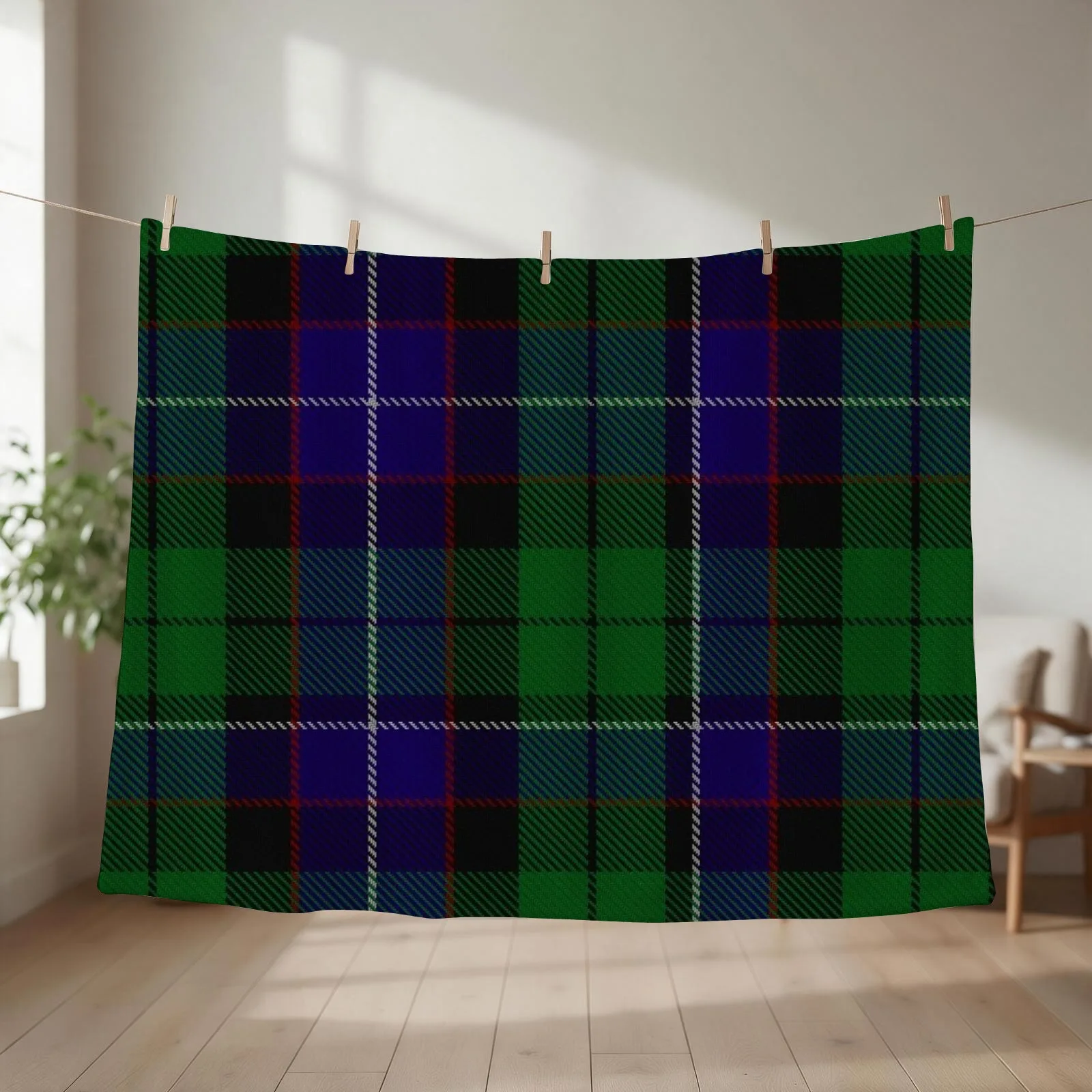 Clan Mitchell Tartan Throw Blanket couch cozy soft plush fuzzy picnic outdoor blanket