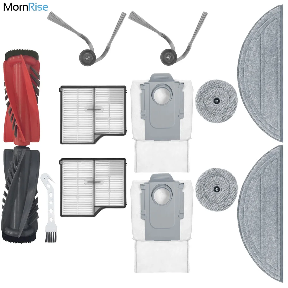 Accessories For Roborock S9 MaxV Ultra Vacuum Cleaner Spare Parts Replacement Kit Roller Brush Filter Dust Bags Mop Pad