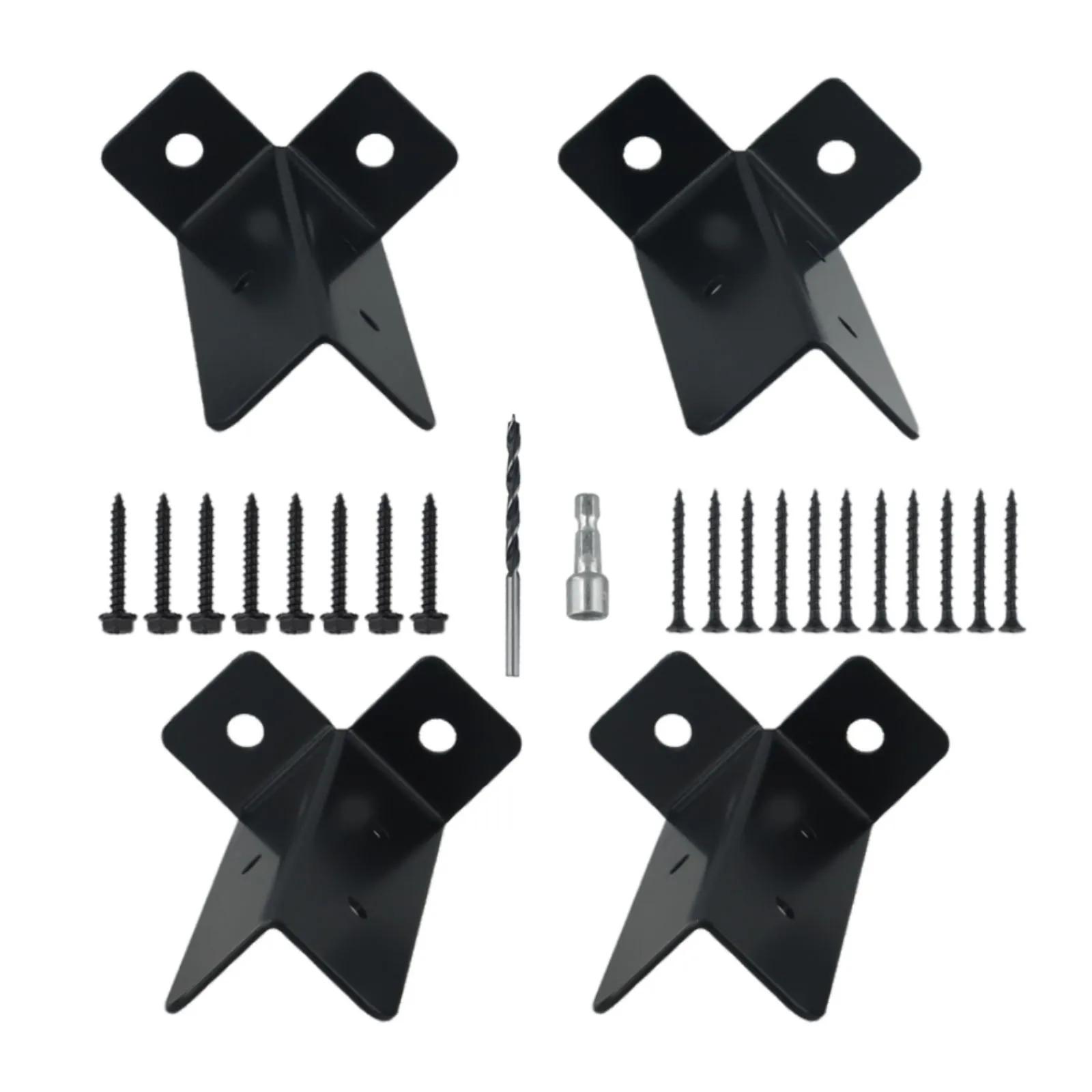 4pcs Adjustable Deck Post Anchor Base Brackets Fence Support For Pergola Railing Adjustable And Versatile 35x30x2.8 Mm