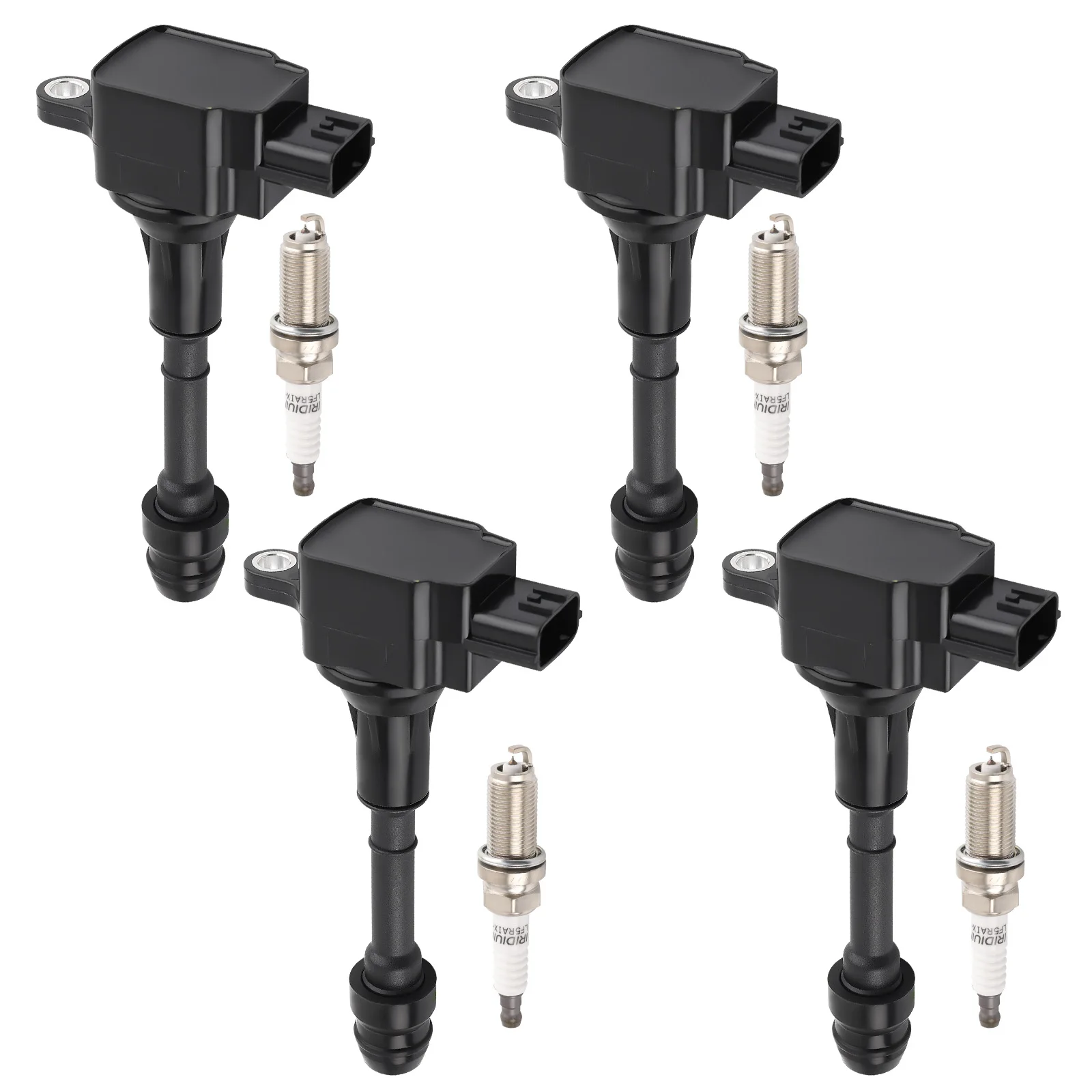 

4X Ignition Coils + 4X Spark Plugs Set For Nissan Altima Sentra X-Trail 02-2006