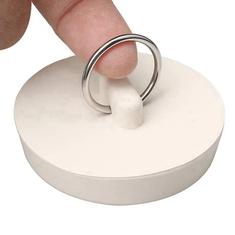 

2X 1 1/2In White Rubber Wash Basin Bathtub Plug Sink Plug Drain Pipe Plug Sink Plug Water Plug