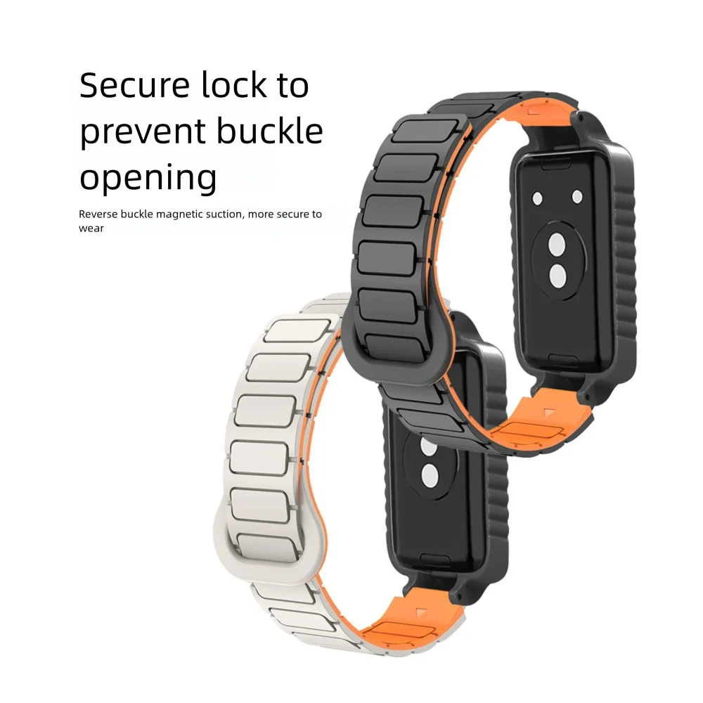 Custodia protettiva per cinturino orologio magnetico da 12 mm per Honor 9 Armor Style Fibbia stabile Cinturino in silicone leggero a sgancio rapido unisex