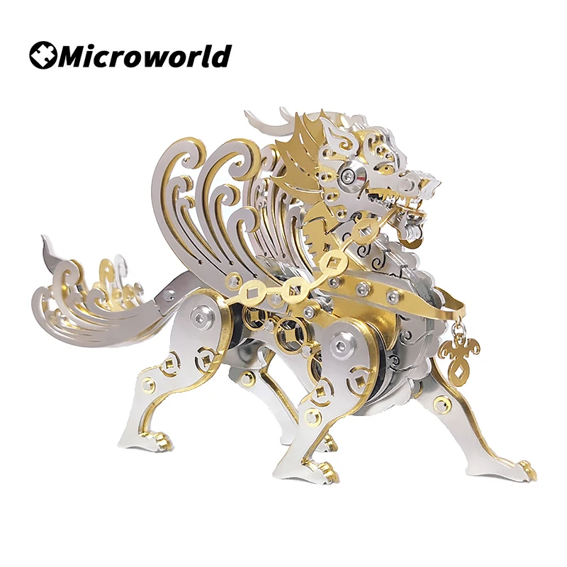 Microworld 3D Metal Puzzle Styling Animal Construction Jigsaw Screw And Nut DIY Assembly Toy Christmas Gift For Educational Toys