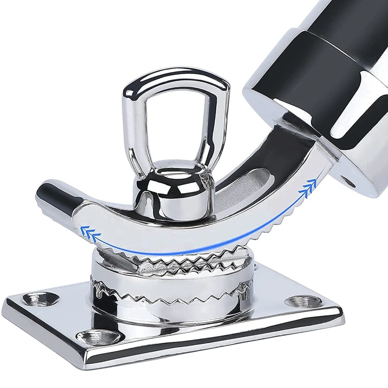 New 360 Degree Deck Mount Boat Fishing Rod Holder Support With 316 Cast Stainless Steel Base