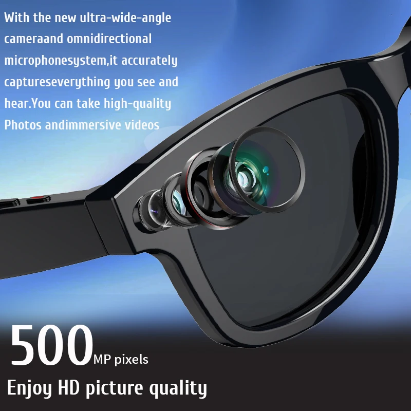 

LIGE AI Glasses Camera Glasses Anti-shake Video Recording Bluetooth Smart Glasses with Camera Call Music Sports Smart Sunglasses