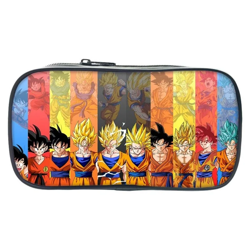 

New Dragon Ball Super Saiyan Goku large-capacity pencil bag Vegeta Goten Bic double-layer student pencil bag stationery box gift