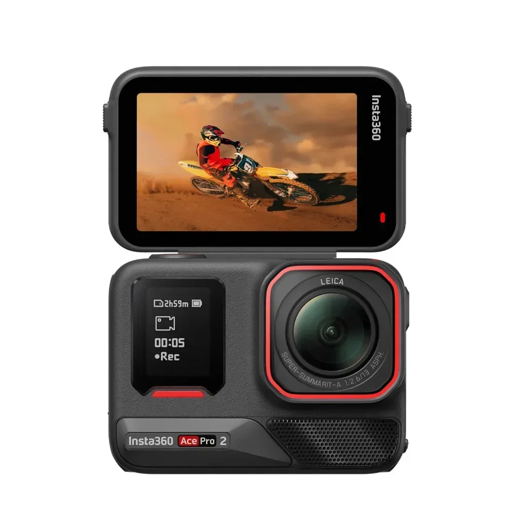 حزمة كاميرا Insta360 ACE PRO 2 الأصلية لعام 100% بطارية مزدوجة (حامل ثلاثي القوائم صغير 2 في 1 + 128 جيجابايت)