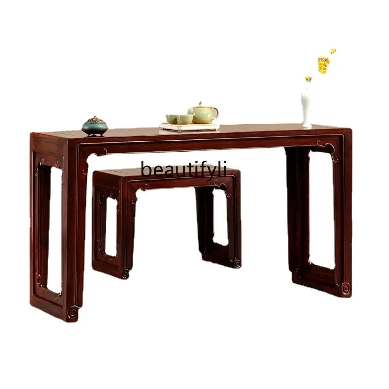 

Purple Sandalwood Piano Table Rosewood Guqin Desks and Chairs Resonance Small Desk Guzheng Table Guqin Special Table