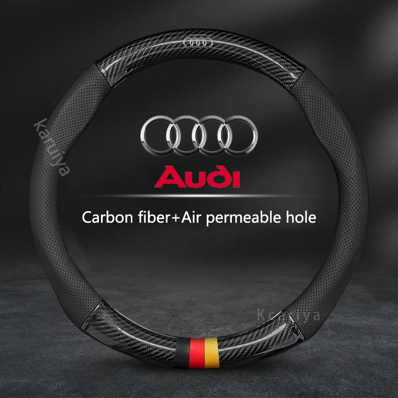 

Car Anti-slip Suede Carbon Fiber Steering Wheel Cover For Audi S3 S4 S5 S6 RS3 RS4 RS5 Q2 Q3 Q5 Q7 Q8 SQ5 TT A3 A4 A5 A6 A7 A8