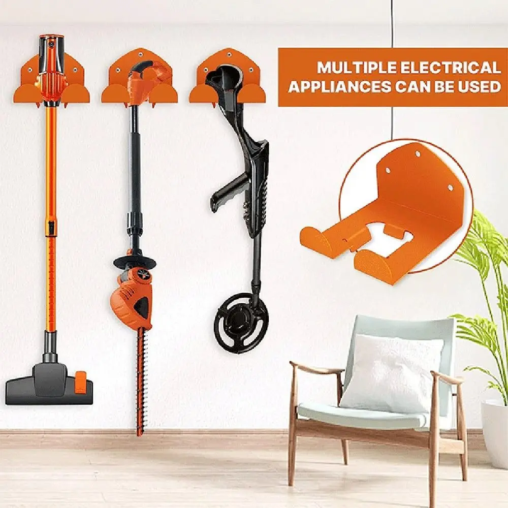 Wall Mounted Trimmer Rack Heavy Duty Iron Lawn Mower Rack Replacement Universal Garden Tools Storage Hooks for Garage Organizer