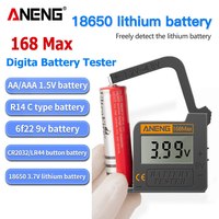 ANENG 168Max Digital Lithium Battery Tester Capacity Universal Test Checkered Load Analyzer Display Check AAA AA Button Cell