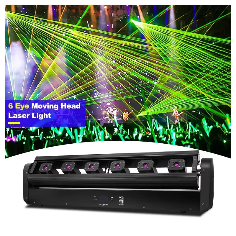 SHTX High Power 6 Eye Moving Head Laser Light DMX Control Suitable for KTV DJ Disco Nightclub RGB Full Color Strip Laser