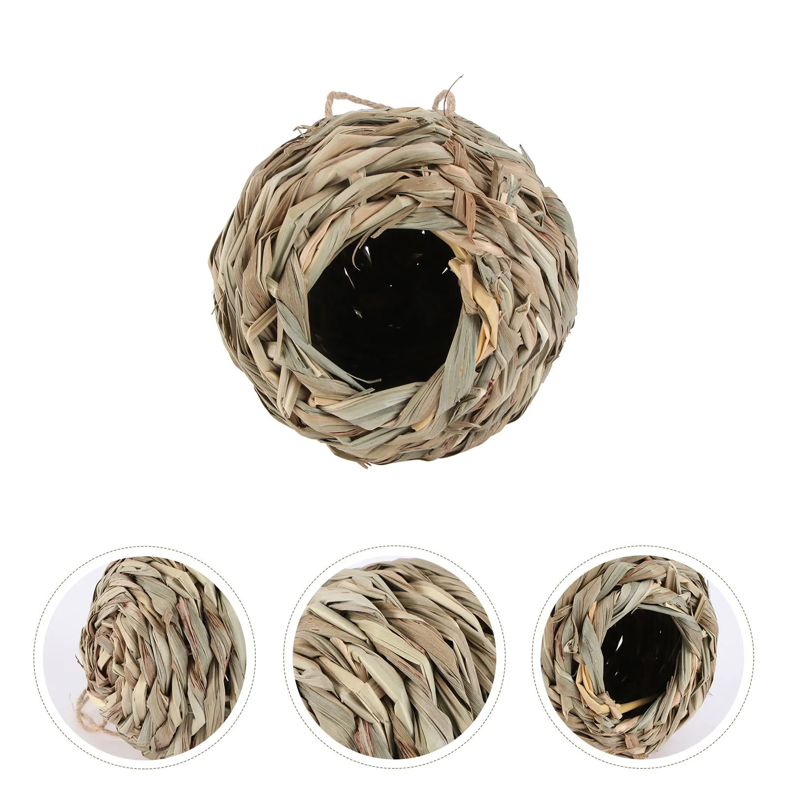 

1Pcs Spherical Bird Nest Rattan Woven Hanging Design Natural Perching Space for Small Birds Outdoor Creative Breeding House