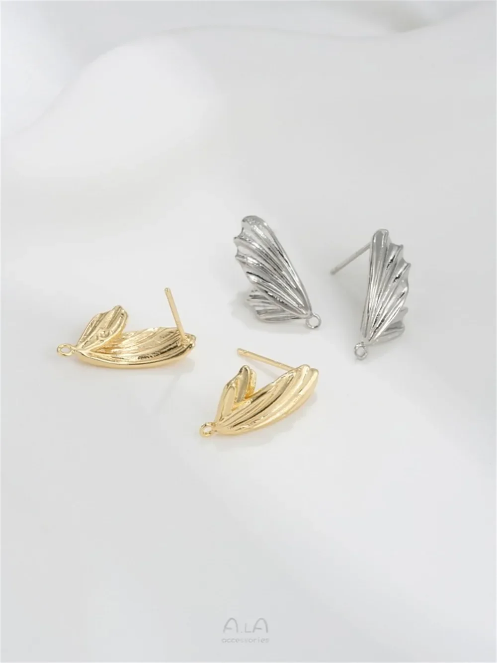 14K Gold-plated Butterfly Wing Earrings 925 Silver Needles with Hanging Rings DIY Handmade Earring Materials Earring Accessories