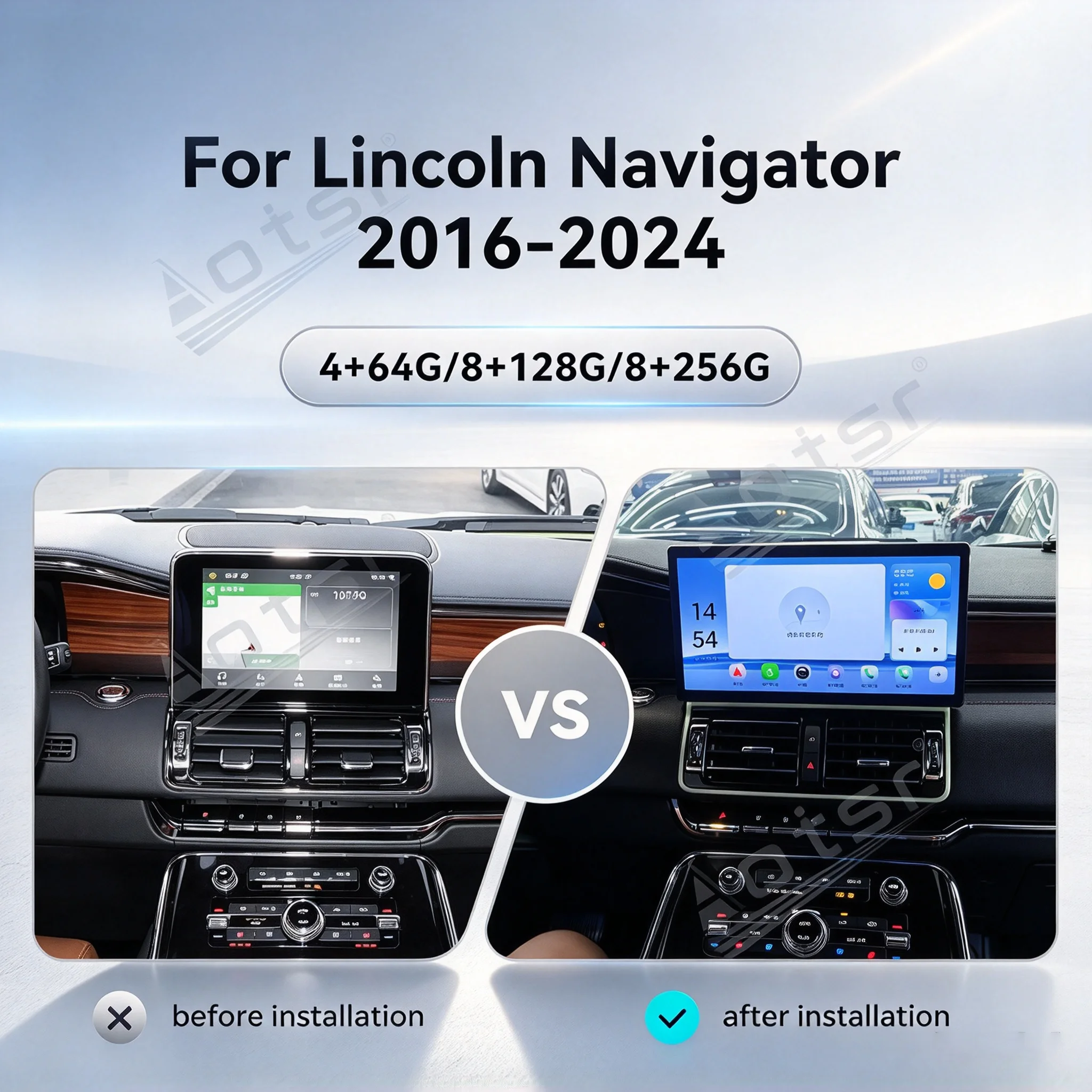 13.1 Inch HD Touchscreen For Lincoln Navigator 2016-2024 Android Wireless CarPlay GPS Navigation Reverse Camera Car Radio