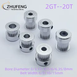 3D Printer Parts 2GT Timing Pulley 20 Tooth Teeth Bore 3/ 3.17/4/5/6/6.35/8mm Synchronous Wheels Width 6/9/10/15mm Belt