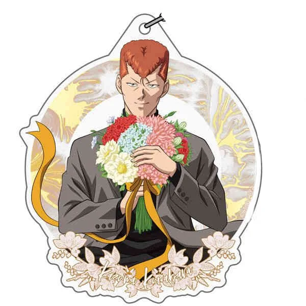 Charm Anime Fans Gifts YuYu Hakusho OrnamentsHiei Kurama Yuusuke Urameshi HD Character Acrylic Keychain Signs Decorate About 6cm