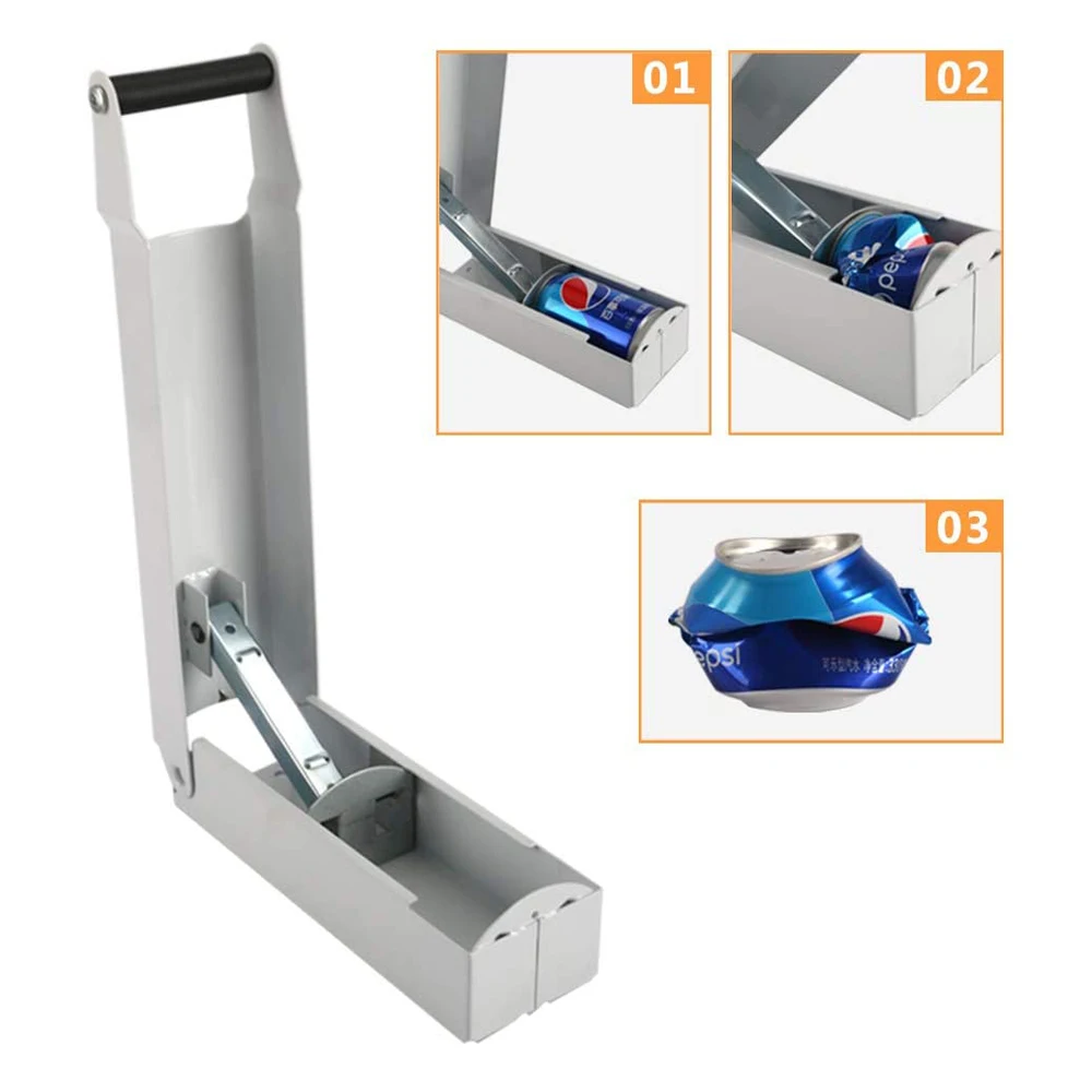 كسارة علب معدنية مثبتة على الحائط سعة 16 أونصة لإعادة تدوير علب البيرة الصودا المصنوعة من الألومنيوم