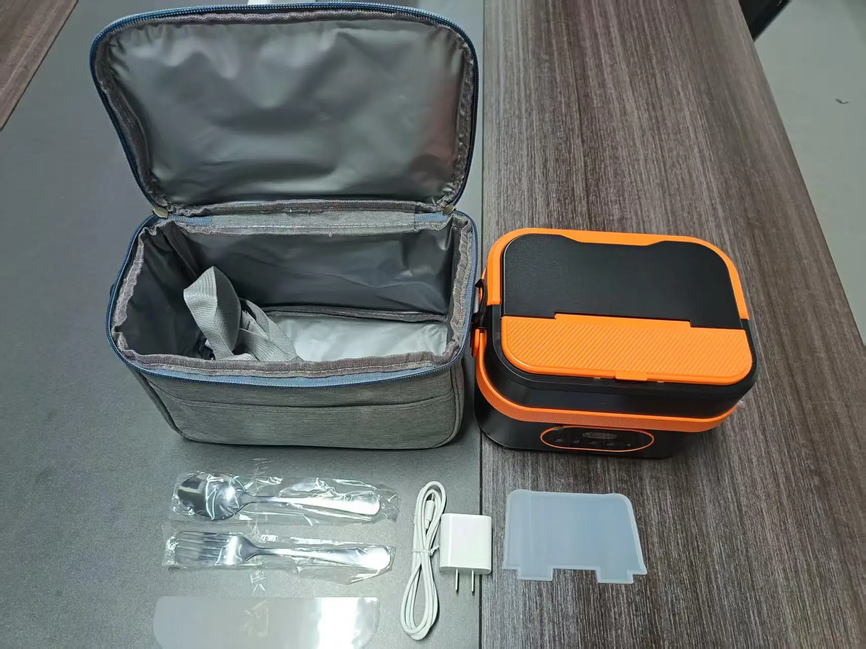 Portable Cordless Electric Stainless Steel Lunch Box Automatic Self-Heating Food Warmer Home Use Office Travel Car