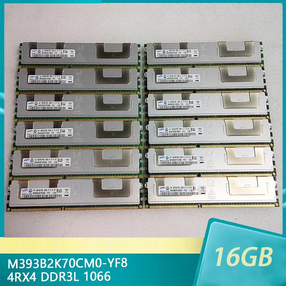 

1Pcs For Samsung RAM M393B2K70CM0-YF8 16G 16GB 4RX4 PC3L-8500R REG DDR3L 1066 Server Memory