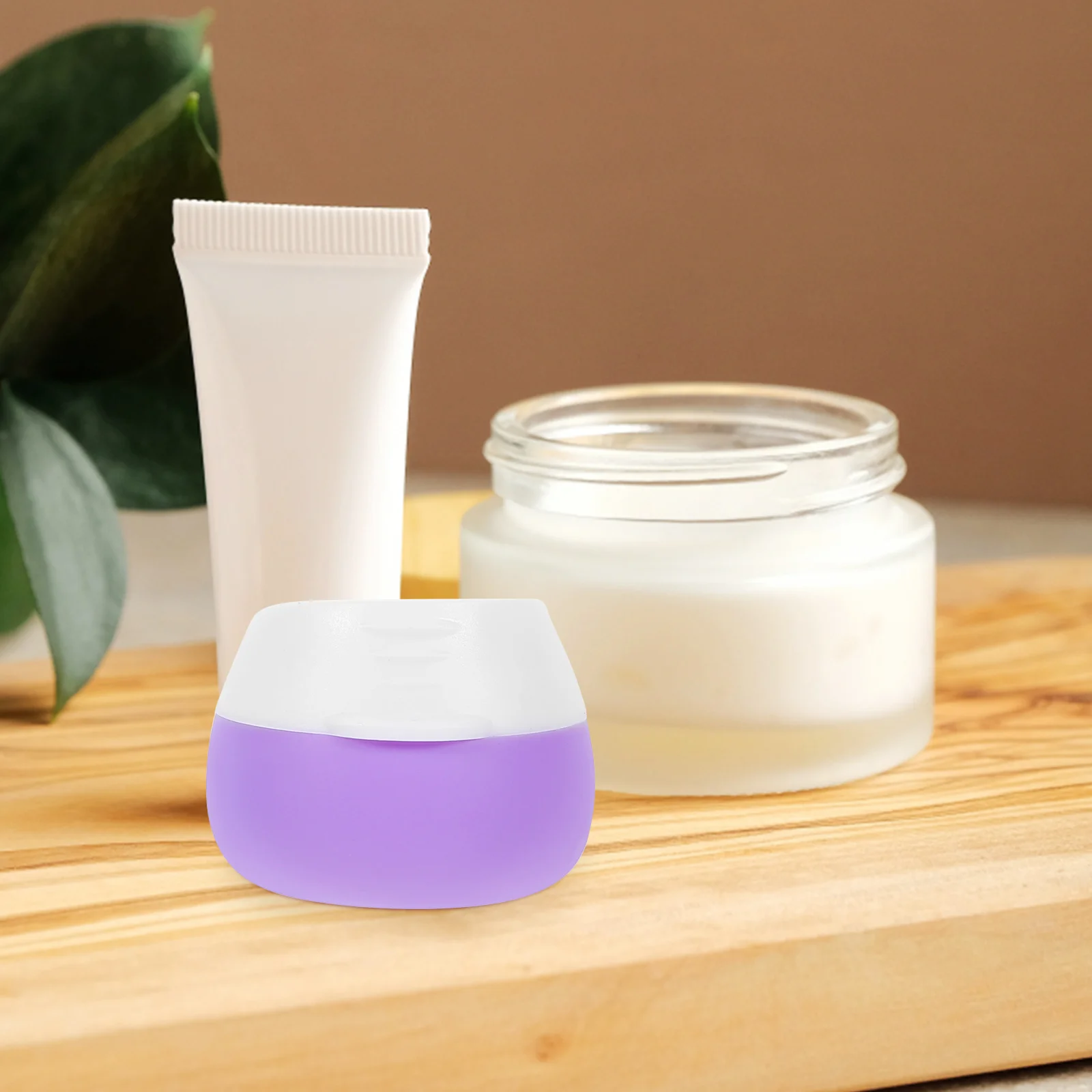 

2pcs Refillable Silicone Jars Empty Cream Containers Leakproof Small Lotion Jars With Lids Travel Mini Sample