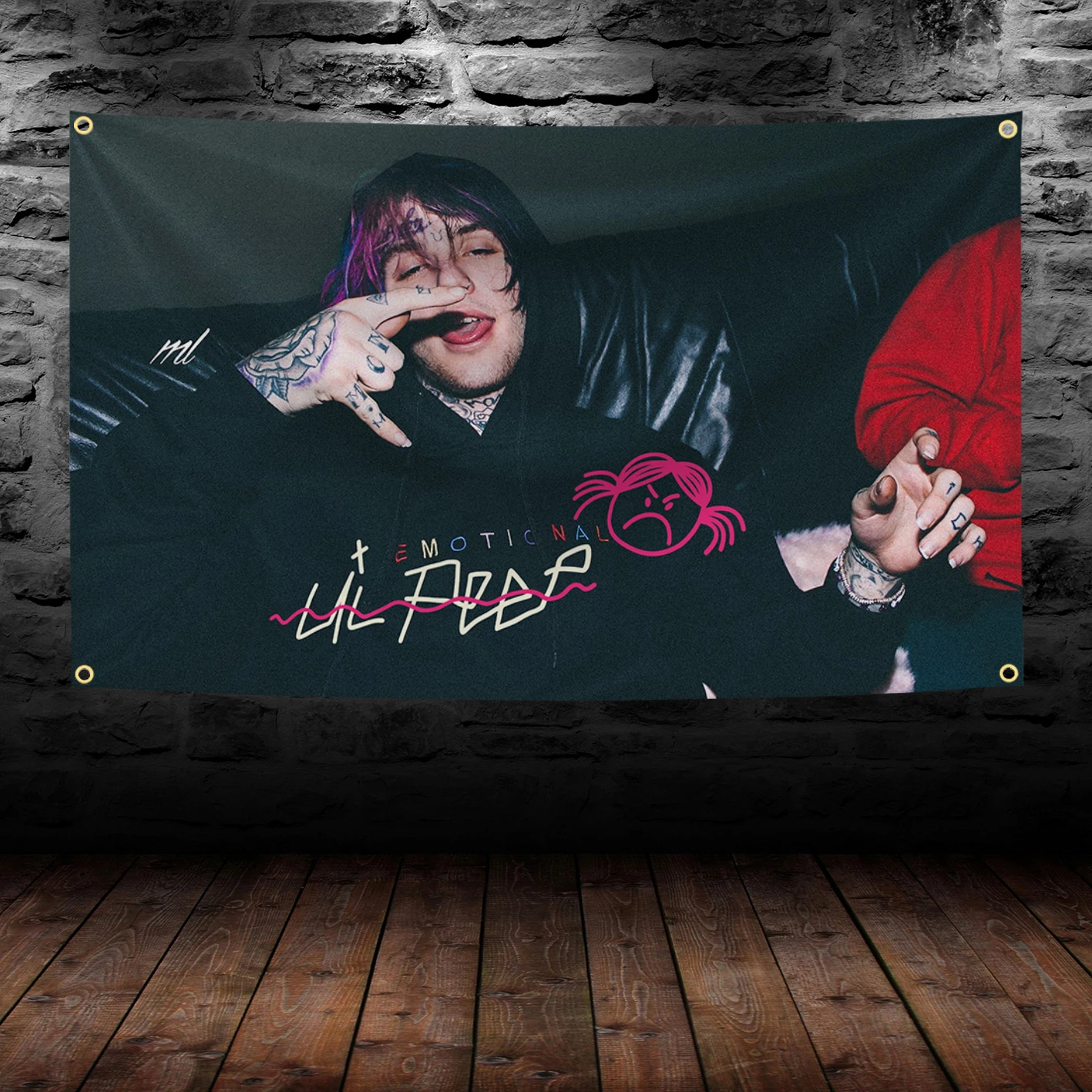 90x150cm LilPeeps Rap Singer Music Flag Tapestry Music Poster Banner For Bar Beer House College Dorm Room