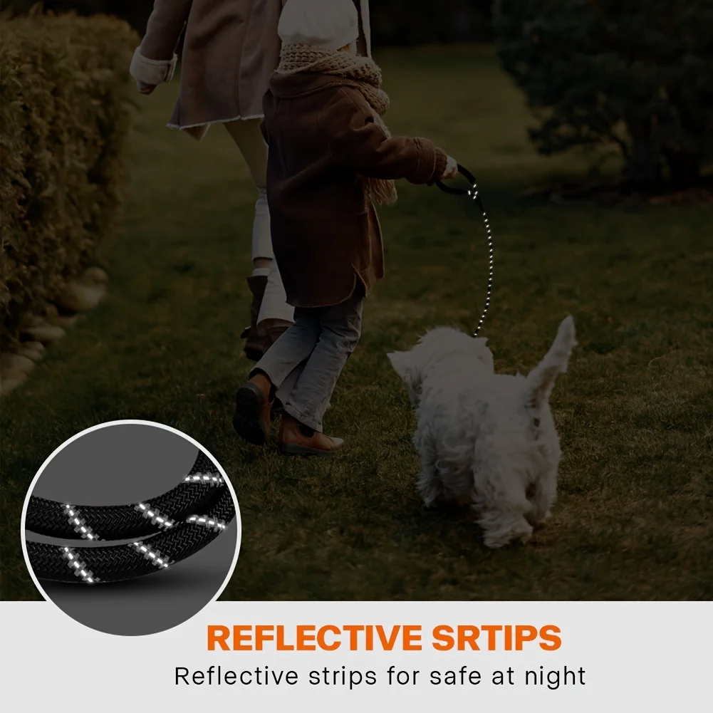 Reflektierende Hundeleine mit bequemem, gepolstertem Griff – doppeltes, robustes Zugseil für starke Hunde – verbessert Sicherheit und Kontrolle – Detail 8