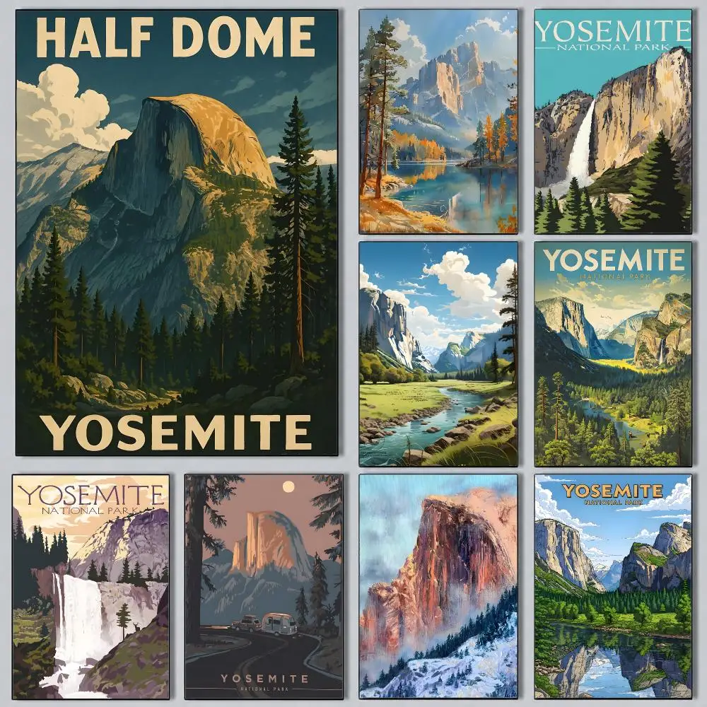 natural Yosemite National Park Poster Pastel Cozy Aesthetic HD Poster Wall Art Print For Bedroom Dorm Room Decor Teen Girls Gift
