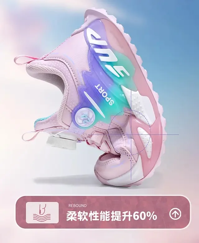 GIRL Kids Spring Sneakers Girls School Casual Shoes Outdoor Breathable Running Shoes Light Soft Pink Non-slip Children Shoes