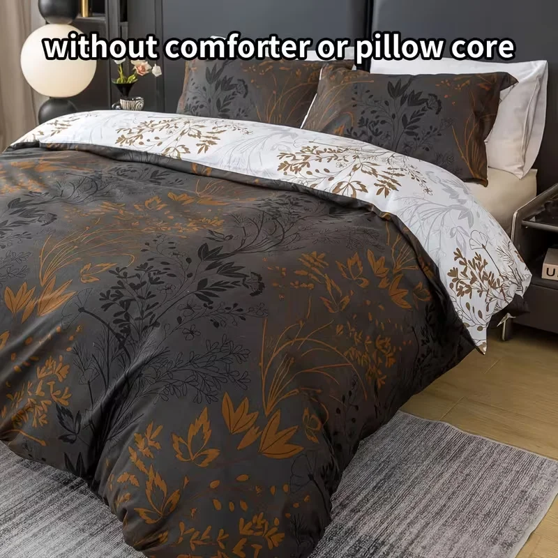枯木逢春 Printed Three-Piece Quilt Cover Set, Skin-Friendly and Breathable Bedding, Suitable for All Seasons (1 Quilt Cover + 2 Pillowcases), Ultra-Soft Breathable Fabric, Skin-Friendly, Comfortable, Breathable, Machine Washable