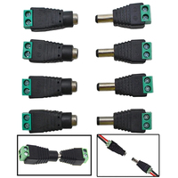 12V Power Connector 2.1mm X 5.5mm Plug Adapter DC Male Female Terminals For CCTV Cameras 5050 3528 Single Color LED Strp