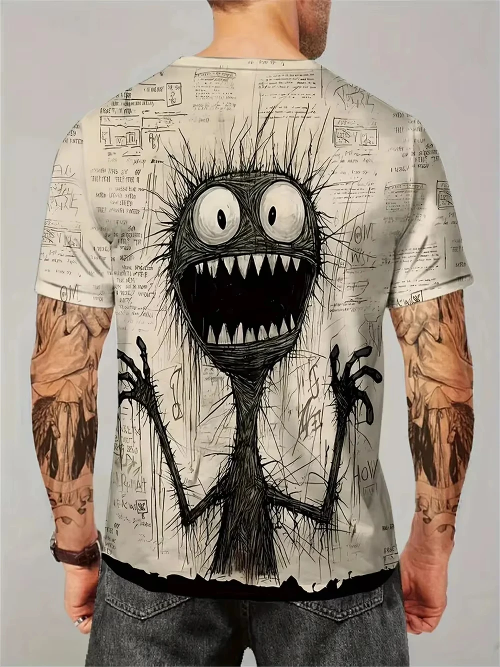 Cartoon 3D Print Funny Animal Graphic T-Shirts Summer O-Neck Short Sleeve Tops Casual Loose Men T-Shirt Harajuku Men\'s Clothing