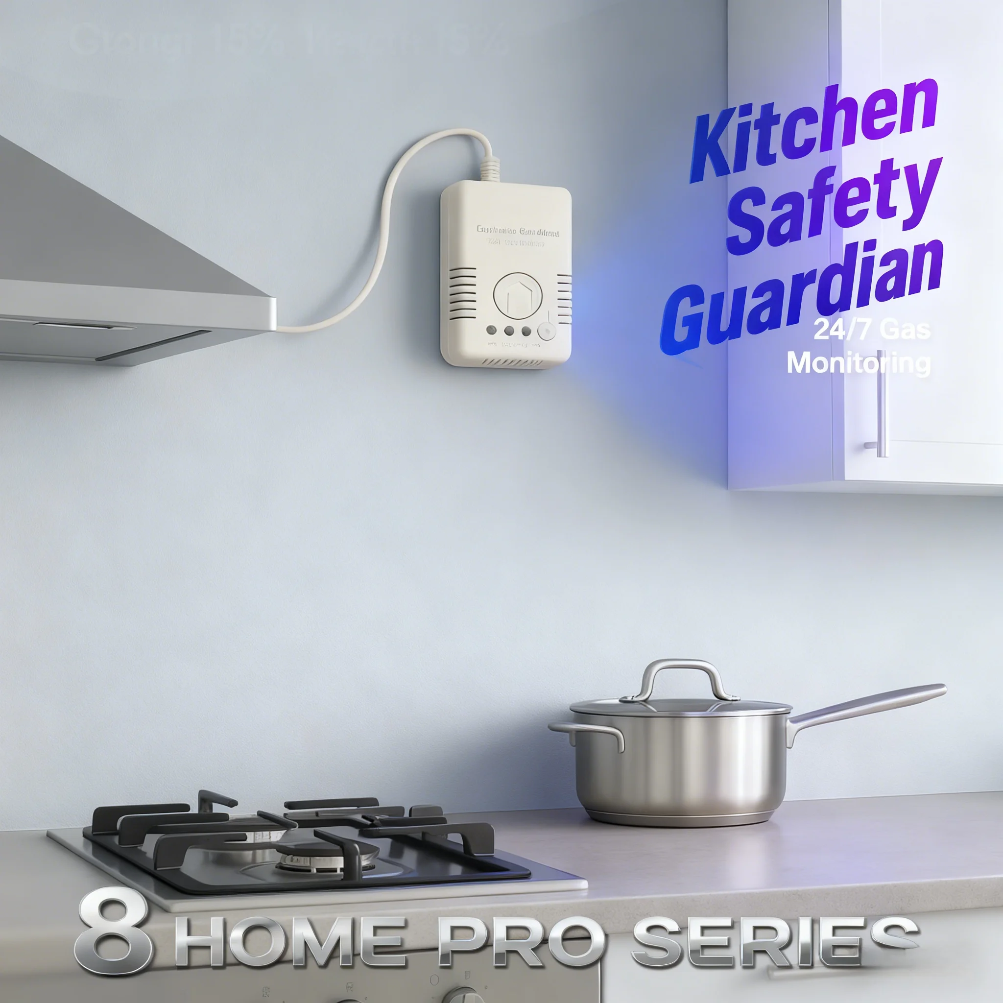 Anti-Explosion Home Gas Leak Detector, EU/US Plug 7% LEL High Sensitivity Real-Time Monitoring